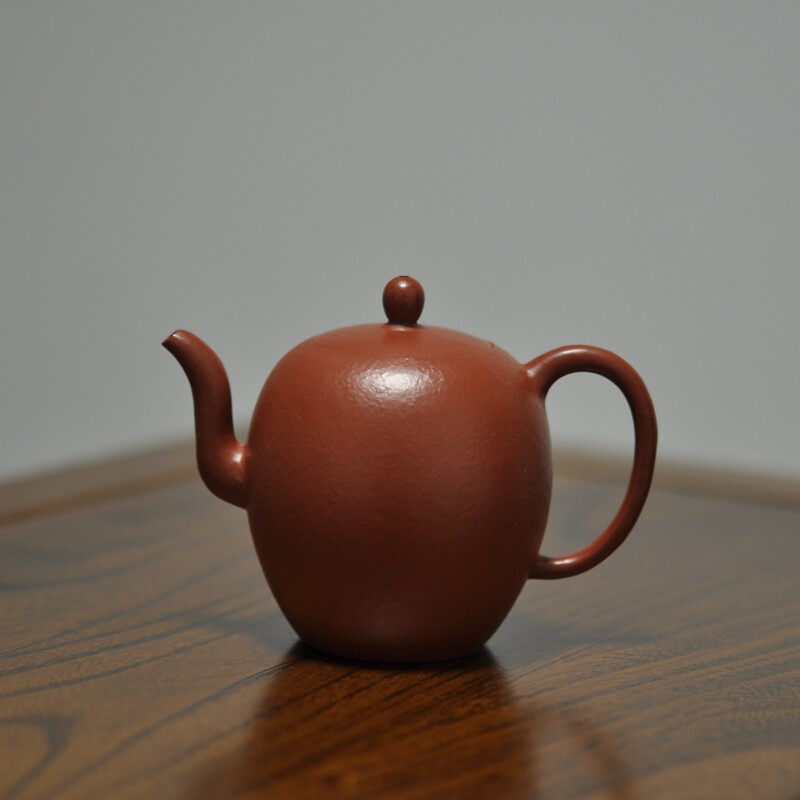 友兰轩传统半手精工150cc孟臣小品原矿粗砂皱皮朱泥美人肩紫砂壶