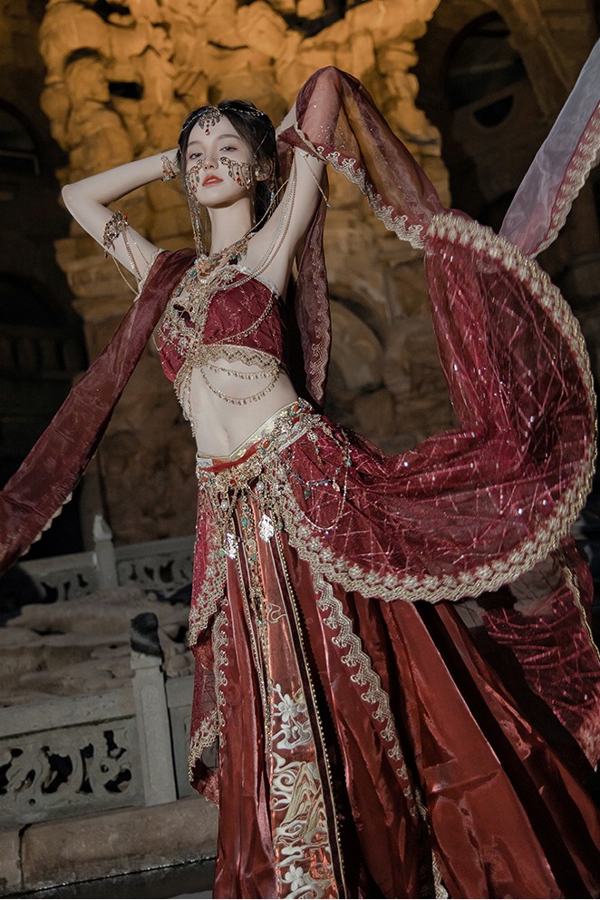 洛神敦煌飞天元素异域风情西域公主汉服女古典舞蹈演出民族服装 原价