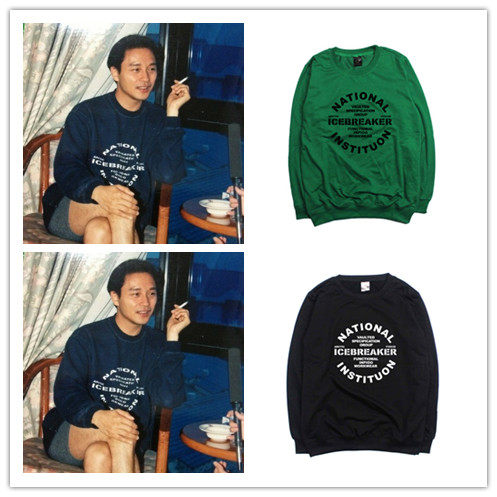 秋冬季哥哥张国荣同款圈圈男女情人节长袖leslie圆领加绒加厚卫衣