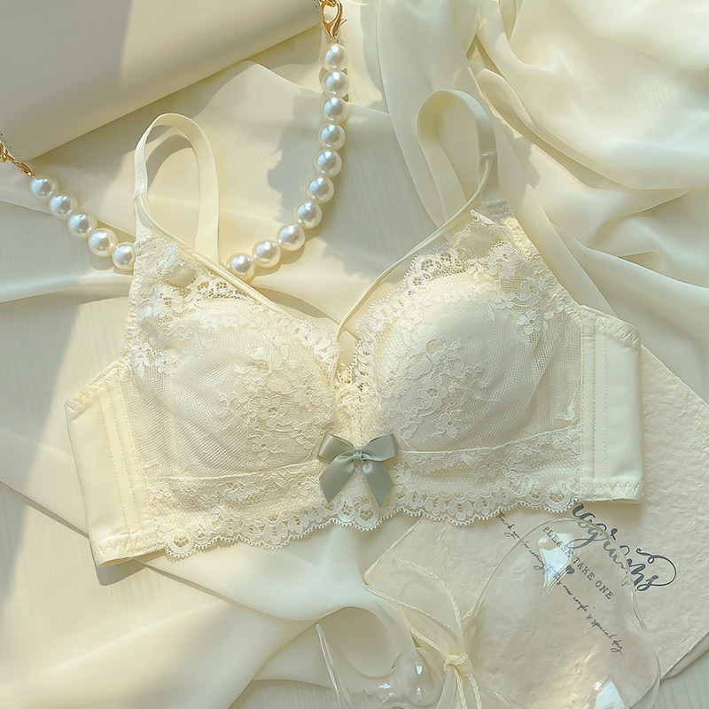 白色内衣女大胸显小夏季薄款缩胸调整型收副乳防下垂无钢圈文胸罩