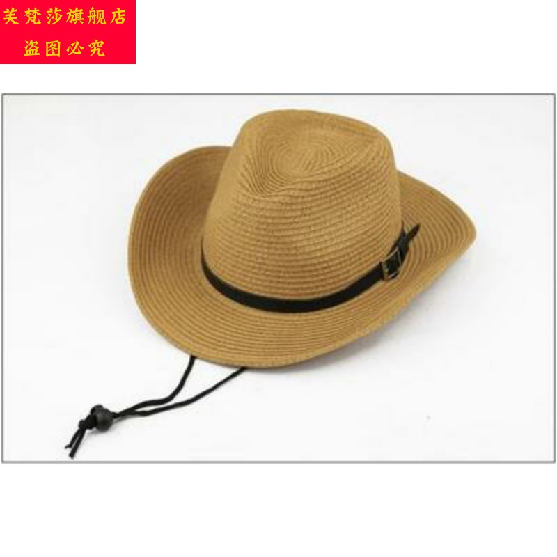 。芙梵莎男草编大沿帽春夏天款男士草帽西部牛仔帽礼帽沙滩帽子在类目 服饰配件/皮带/帽子/围巾, 帽子中 - 来自Buy2taobao.com提供专业的淘宝代购服务