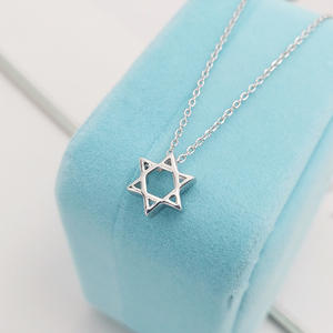 六芒星项链女韩版925纯银chic简约星星学生ins冷淡风森系锁骨链