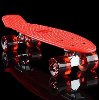 小鱼上新板 板滑板轮 高弹移板大轮 发光轮漂移四轮儿童滑板车成_不