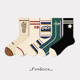 FunSoox 中筒袜女设计感美式复古美拉德潮袜字母运动男长袜棉