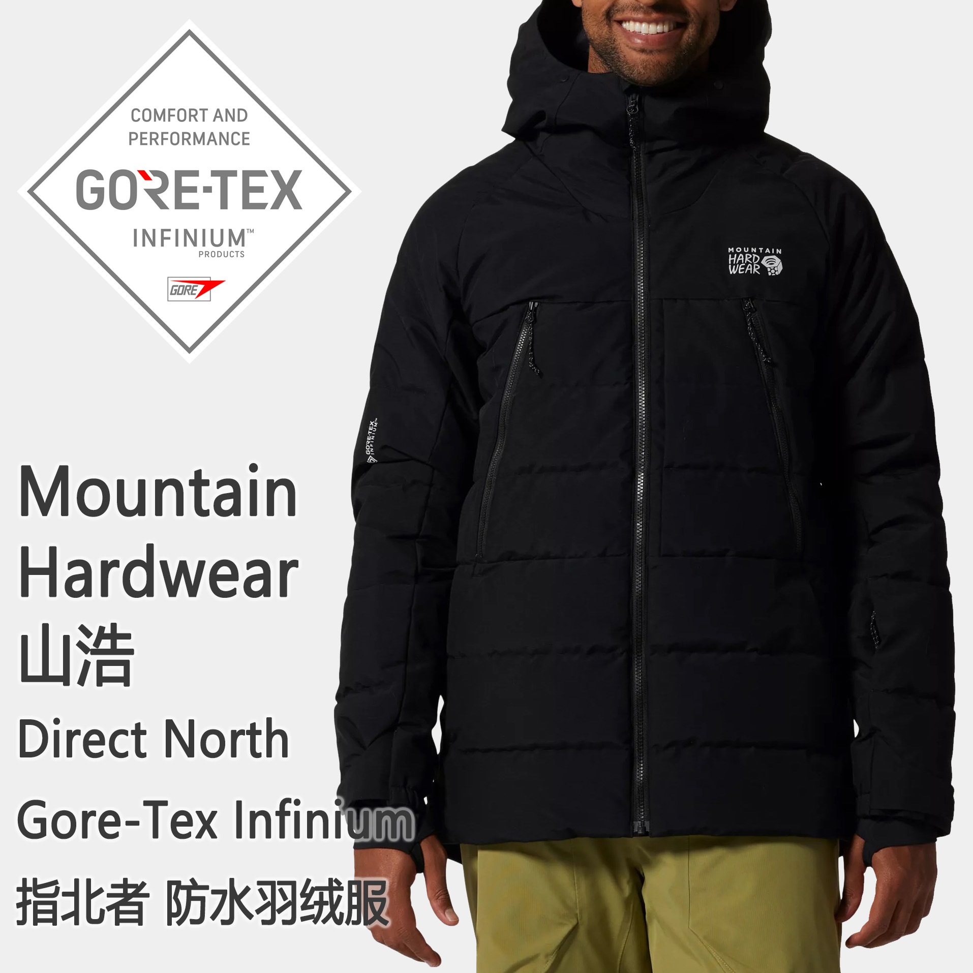 mountain hardwear direct north gore tex 山浩男防水滑雪羽绒服
