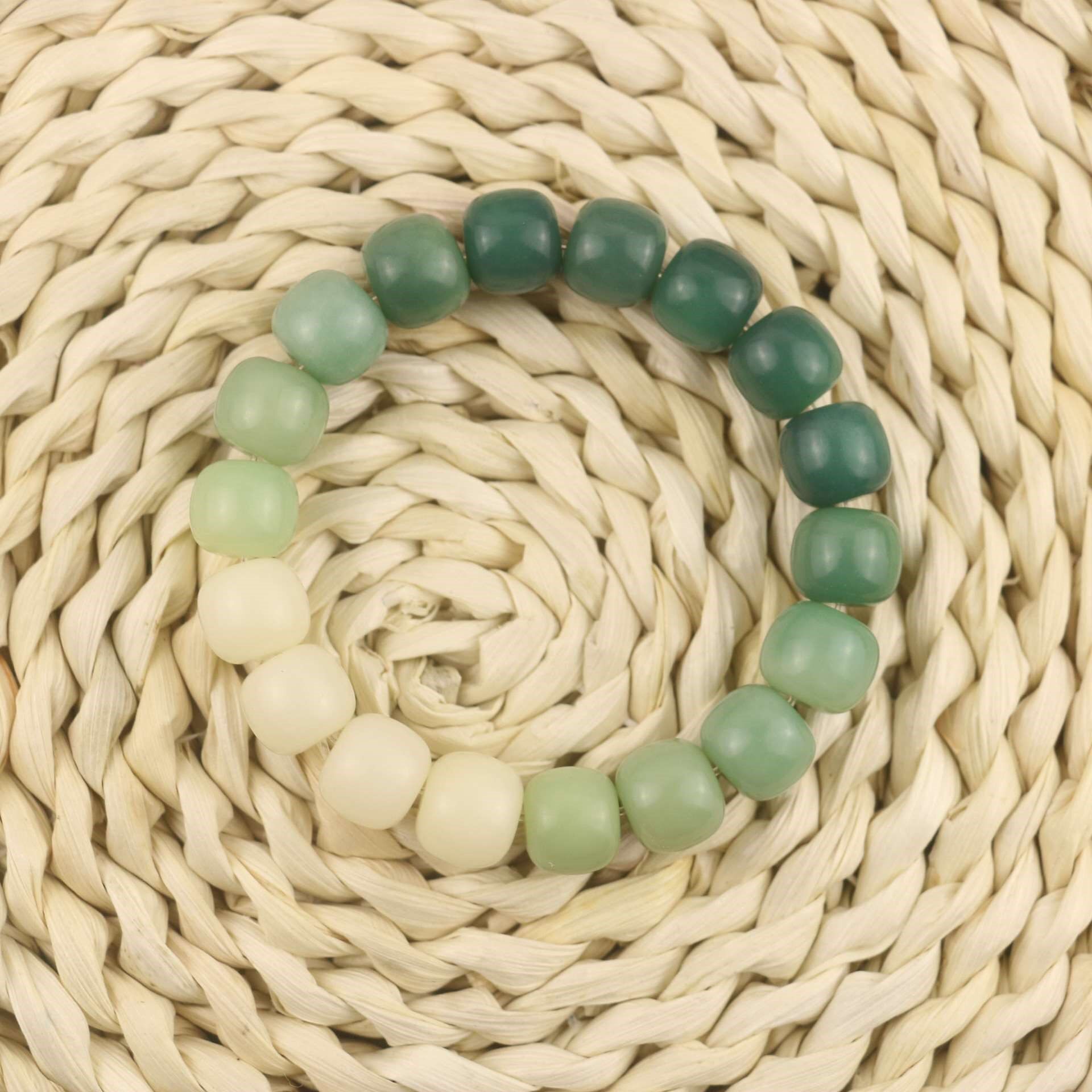 原生态菩提手串绕指柔阴皮菩提根渐变手链老型桶佛珠手串文玩男女