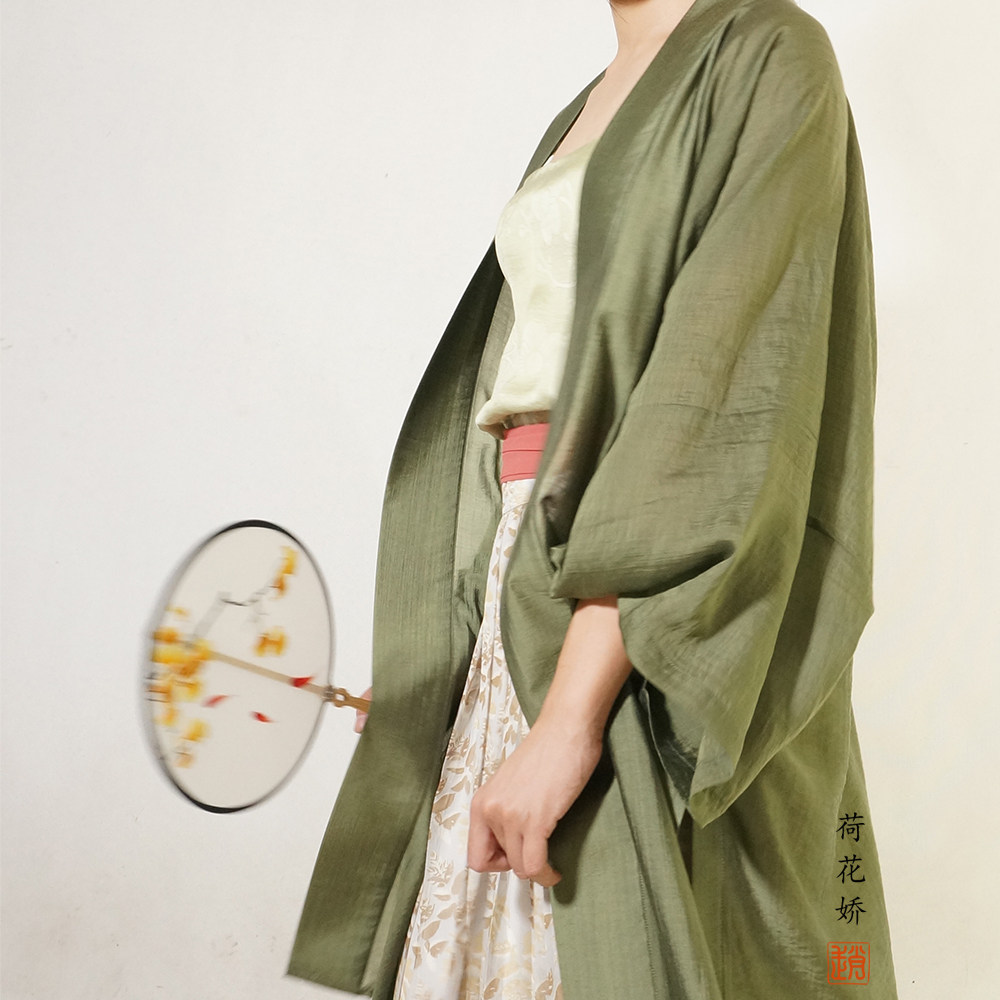 【荷花娇】赵氏汉服原创日常宋制直领宽袖对襟女长衫长褙子天丝