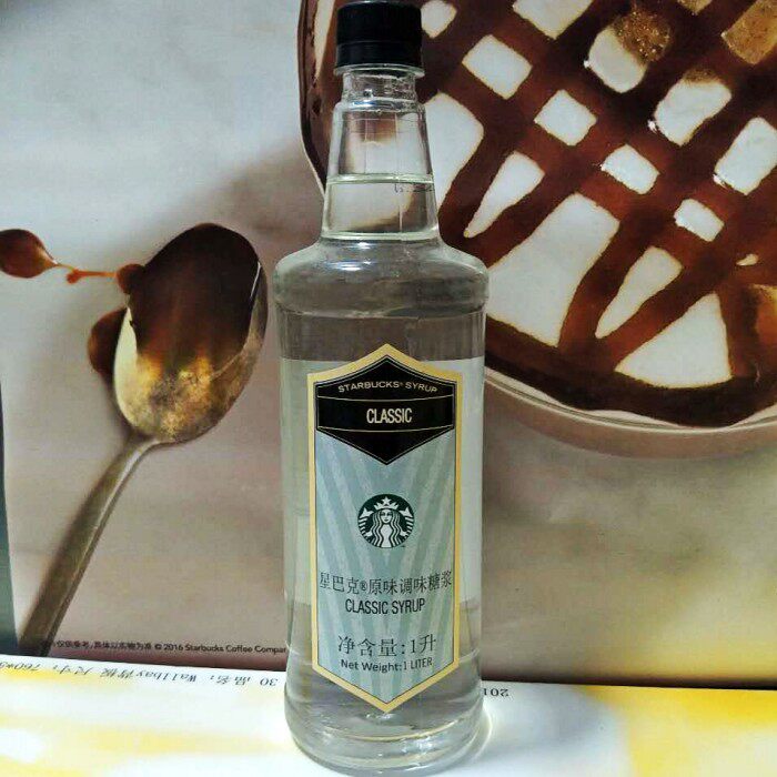 包邮星巴克starbucks原味糖浆咖啡糖浆1升调味糖浆1l瓶装原料