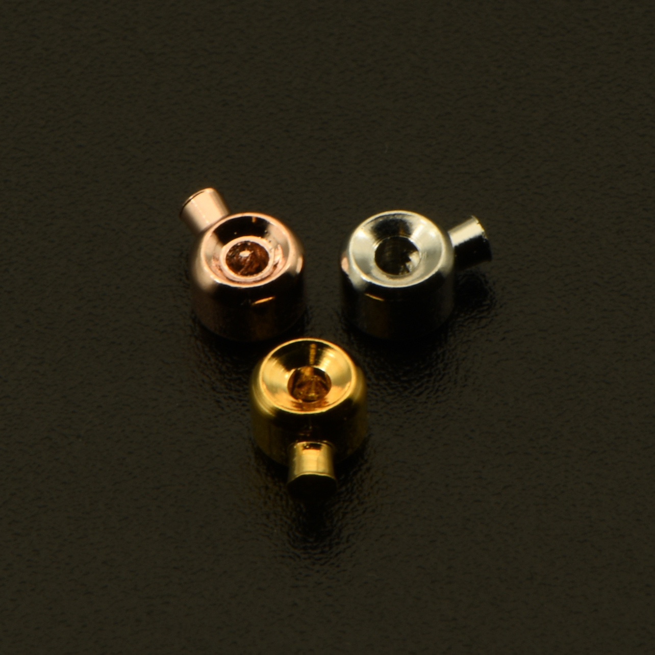 铜14k包金珍珠项链手链diy饰品配件材料定位珠夹珠收口收尾小米珠
