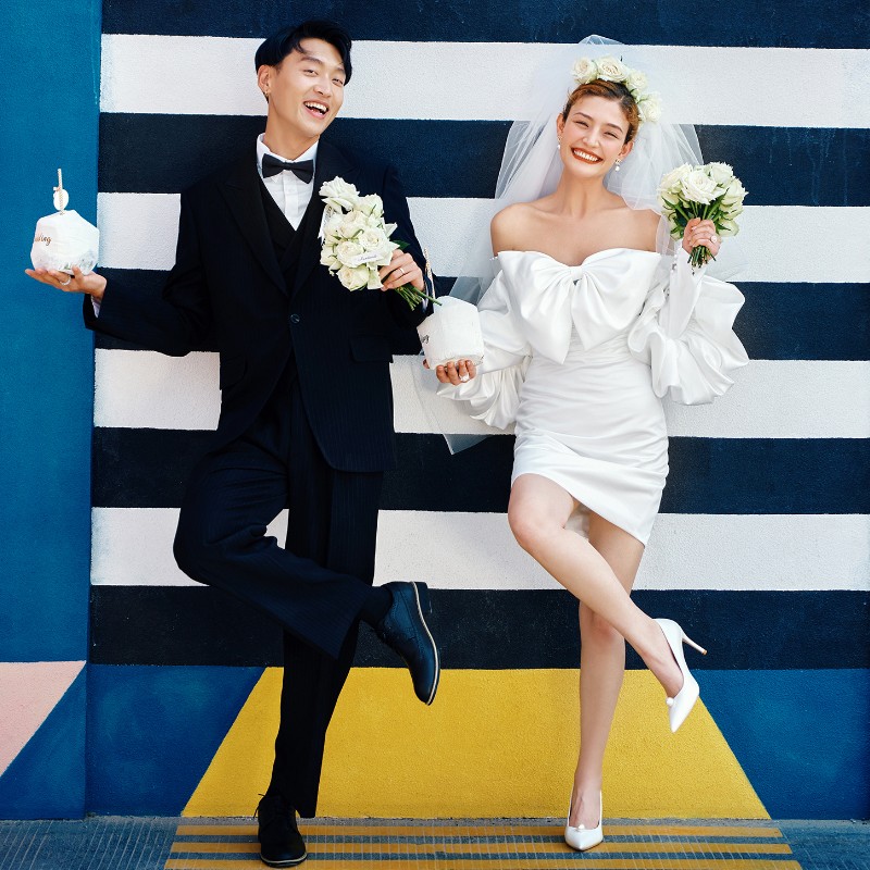 新款影楼主题服装旅拍婚纱摄影情侣写真街拍蝴蝶结白短裙拍照礼服|msdalam kategori Butik wanita / wanita, perkahwinan/Cheongsam/pakaian, perkahwinan - dari Buy2taobao.com untuk memberikan perkhidmatan ejen Taobao profesional membeli