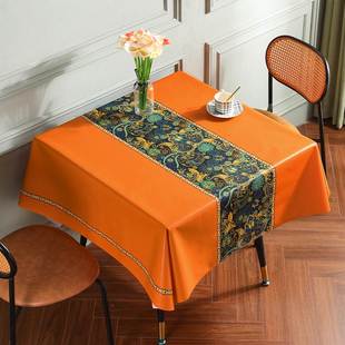 正方形桌布防水防油防烫免洗轻奢高级感餐桌台布茶桌专用布麻将桌