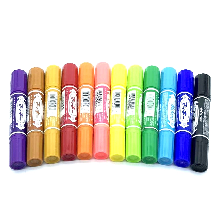 日本ZEBRA斑马MC12C万能标记号笔MO-150酒精性彩色绘图画笔12色装