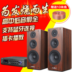 皇冠 Hifi套装 无源书架式Hifi音箱 电视K歌音响 蓝牙插卡播放