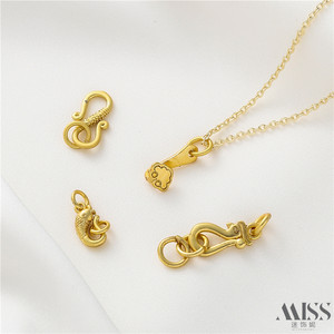 保色沙金如意手链扣年年有鱼连接扣s形立体小鸟项链扣diy手工配件