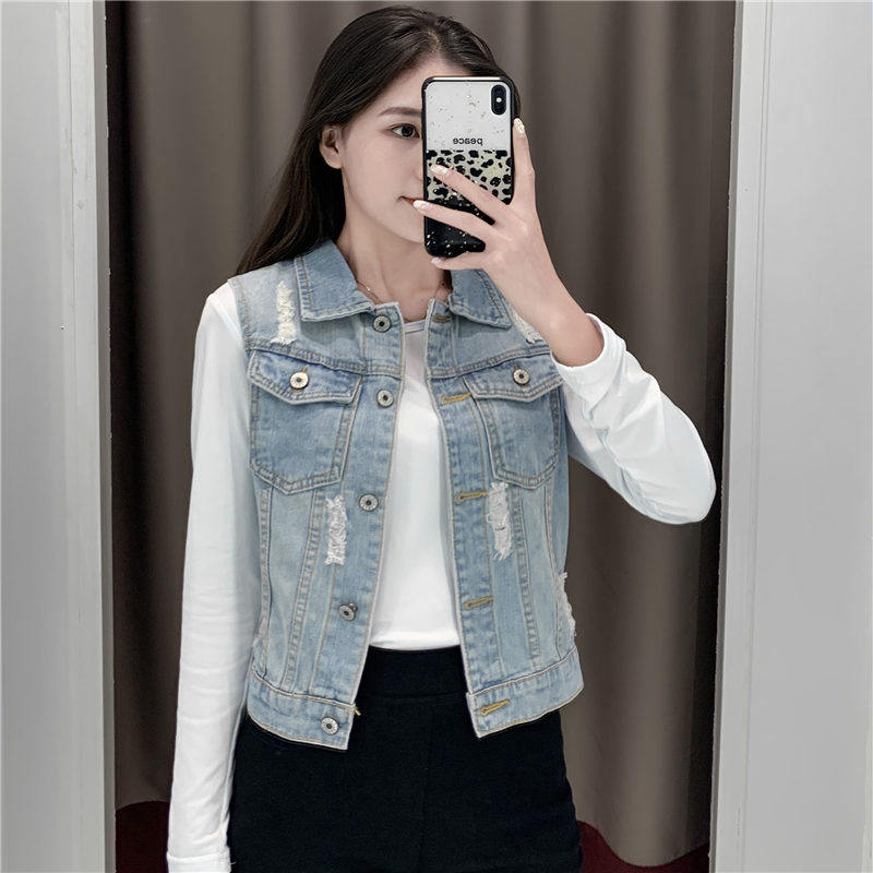 牛仔马甲女夏天外穿宽松韩版短款无袖坎肩背心女装春秋外套潮