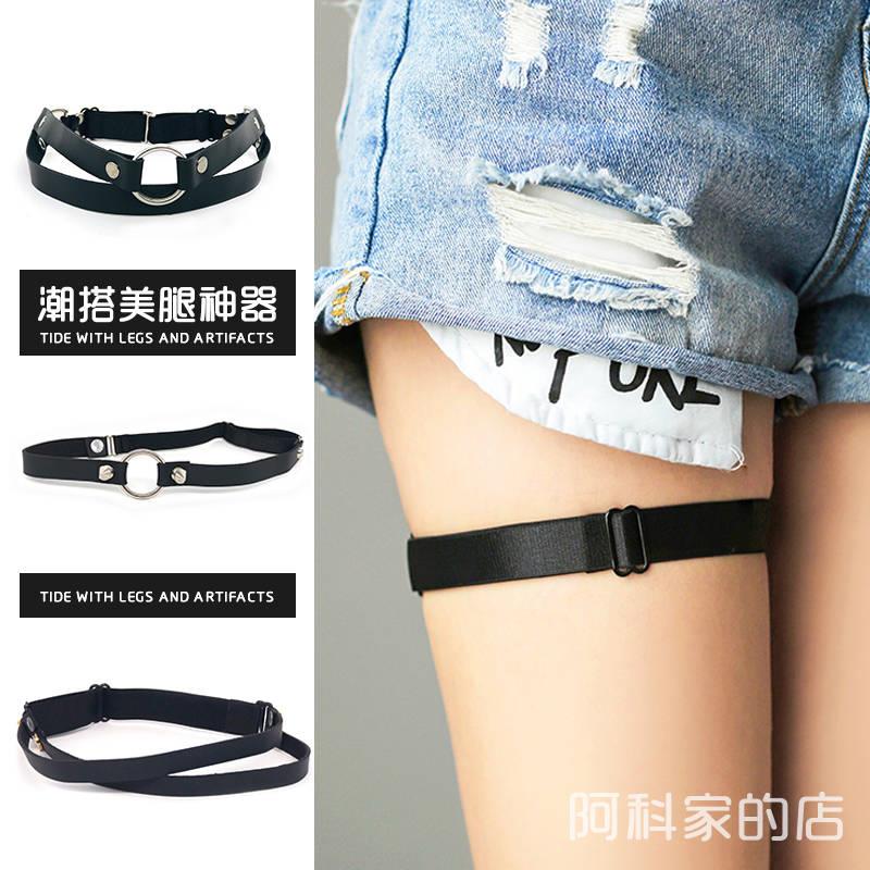 腿环ins袜圈腿链女jk大腿圈皮带朋克日系可爱绑带丝袜子腿饰腿带