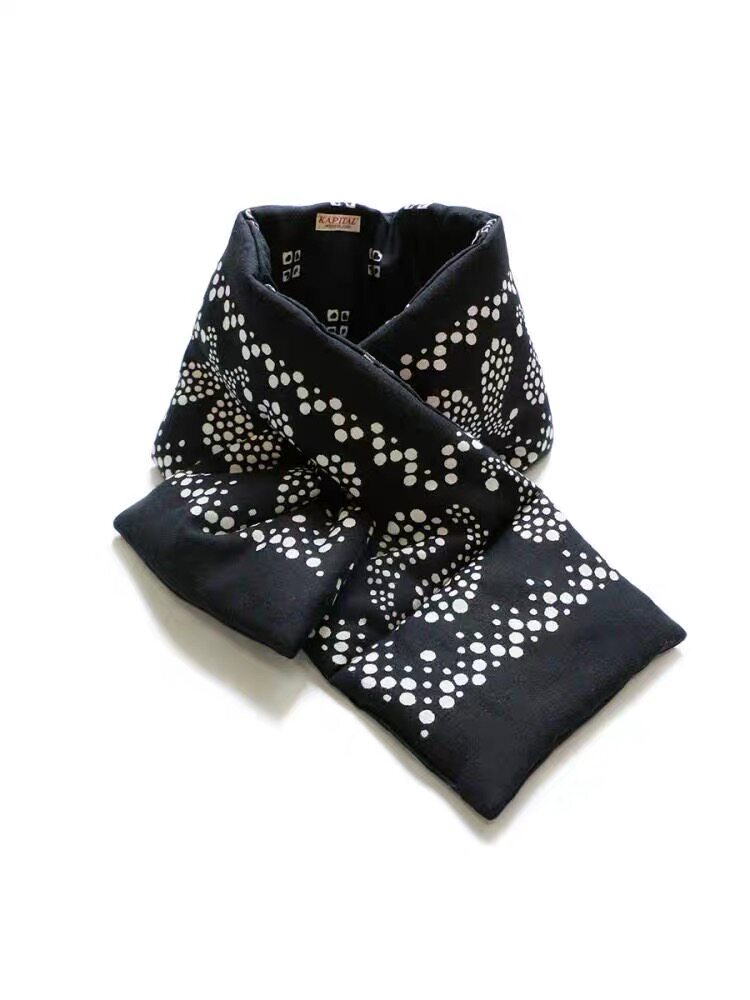 20aw kapital 平田和宏 双色腰果花棉麻 情侣款围脖围巾