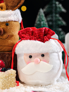 热销圣诞节礼物袋平安夜苹果礼盒创意儿童毛绒布袋高级糖果礼品手