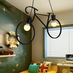 北欧创意个性儿童房吊灯餐厅卧室特色灯具走廊过道原创自行车吊灯