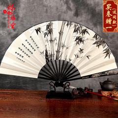 丝艺堂手工男士折扇中国风扇子夏季丝绸大绢扇古典工艺折叠扇古风