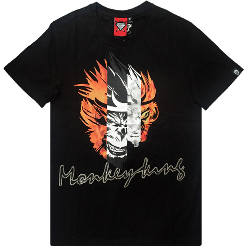 monkey king猴王2020xiha酷运动休闲潮牌猴头宽松潮流短袖t恤男
