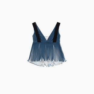 织带issup 原创设计度假复古压褶手工钩针织带不规则背心上衣 studios