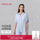 【冰牛奶系】爱慕25夏沁凉家居服女睡衣抗菌凉感开衫短袖短裤套装