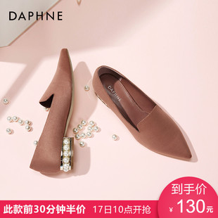 香山遊艇會普拉達 Daphne 達芙妮2020年秋季新品個性珍珠鞋跟 典雅女性宴會單鞋女 香港普拉達男包