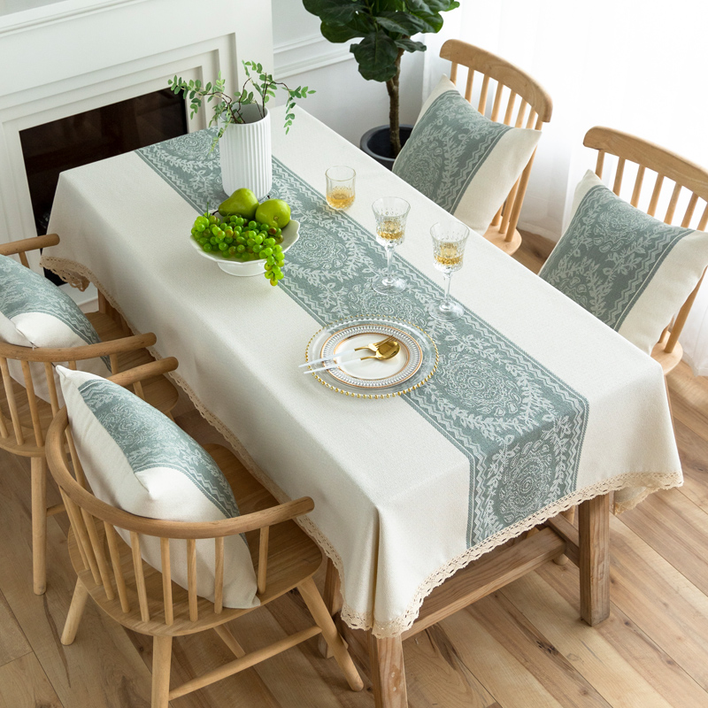 北欧餐桌桌布布艺长方形棉麻高级感轻奢简约餐桌布家用茶几布台布