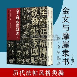 历代法帖风格类编 金文与摩崖隶书上下2册 嵩山开母庙石阙铭 西狭颂 肥致碑文本释读 篆书汉隶法帖名家临摹 河南美术出版社