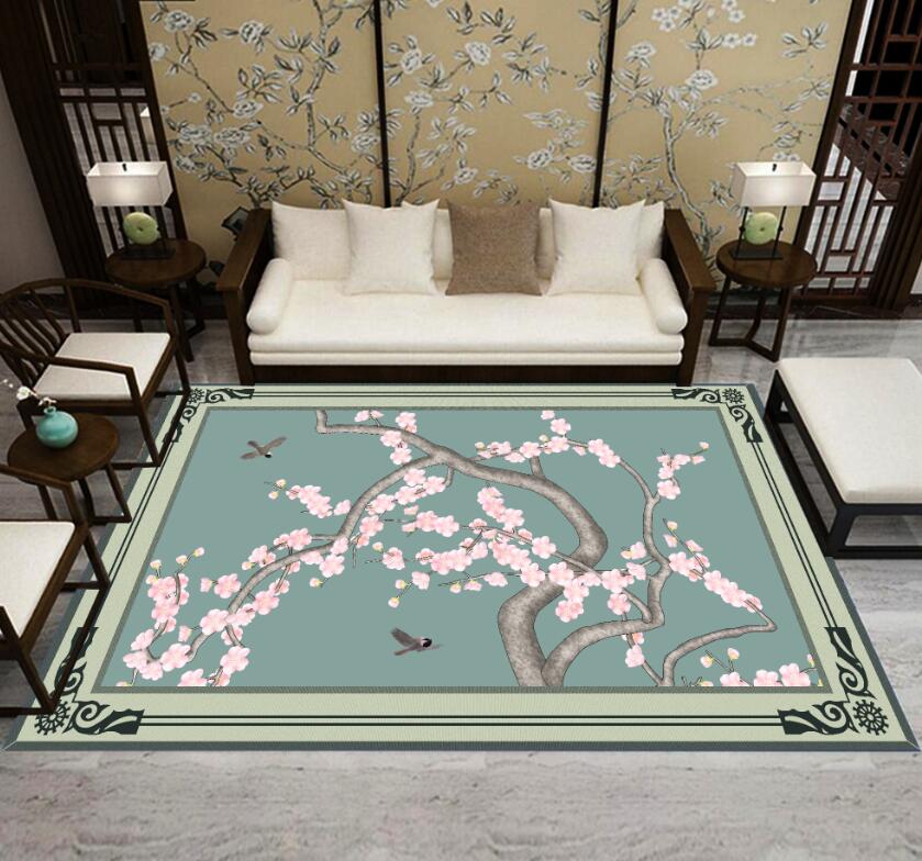 新中式地毯展厅复古古典中国风客厅茶几卧室新房方形地毯可定制