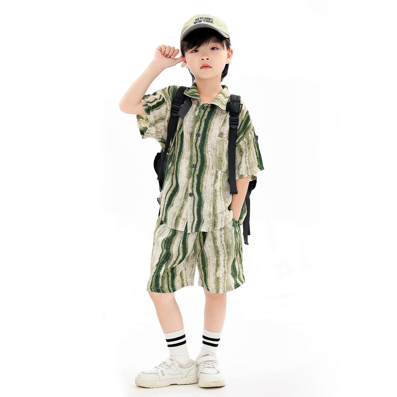 男童夏季套装新款酷帅小男孩韩版潮衣薄款儿童短袖小童衬衫两件套