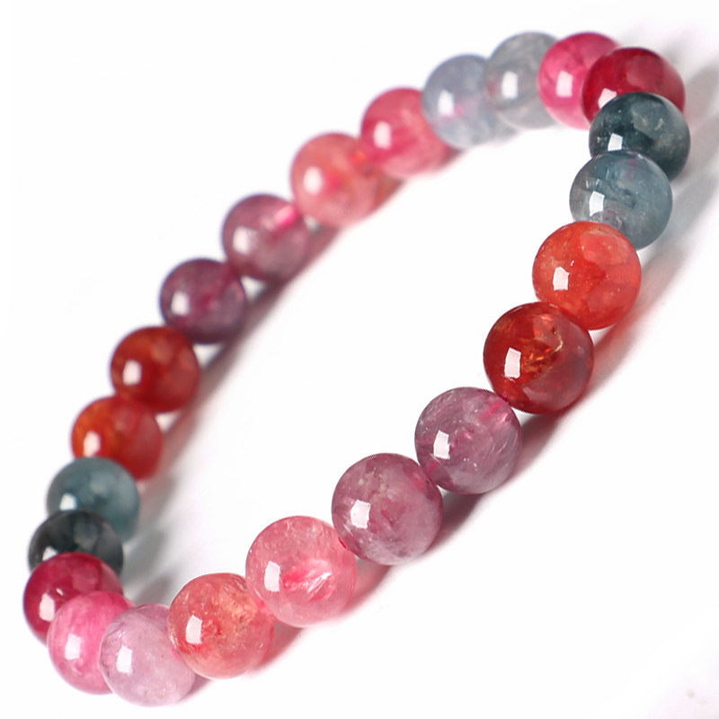 券大全—收藏级-彩尖晶石手链女男款 天然宝石 色泽浓艳圆珠手串饰品