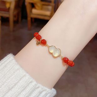 新中式气质时尚独特设计葫芦玉髓手链小众设计感复古优雅喜庆手环