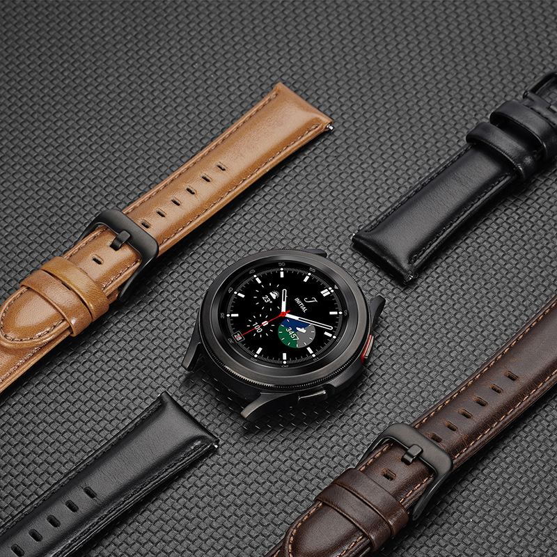 适用三星Samsung 20nn 22mm Watchband Leather Bracelet真皮表带
