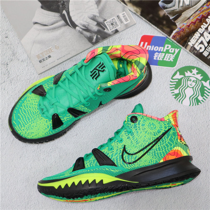 专柜正品耐克nike kyrie7欧文7黑绿气象员实战篮球鞋cq9327-300