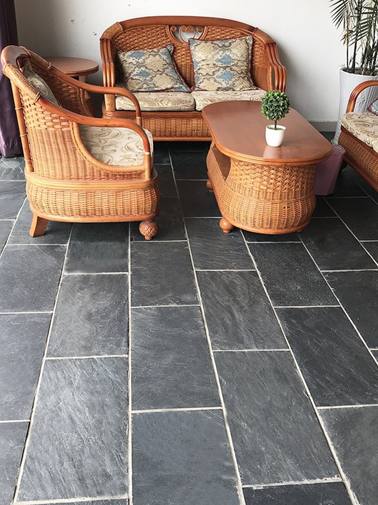 天然青石板庭院花园防滑地砖户外仿古文化砖室外阳台院子铺砖地面