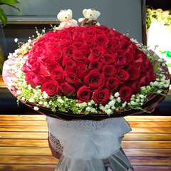 红玫瑰花束重庆生日同城鲜花速递万州九龙坡渝中南岸江北花店送花