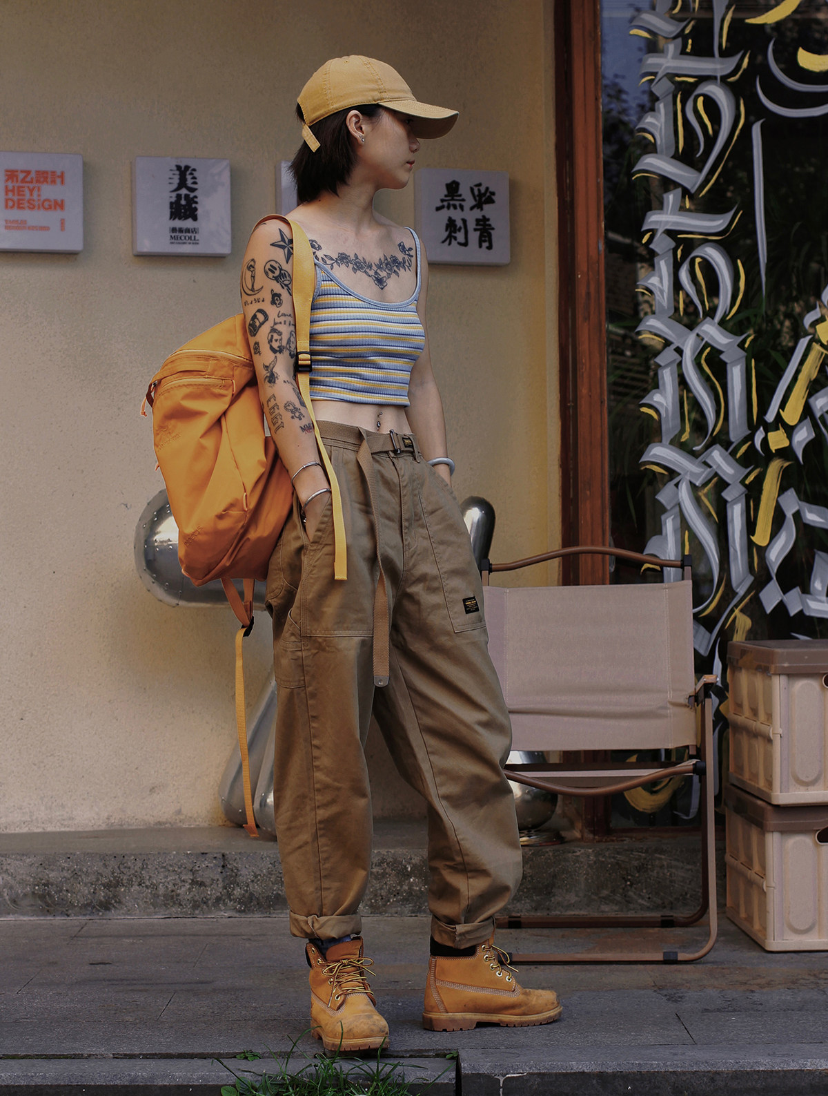 《城市浓缩》户外复古简约日系工装裤阿美咔叽宽松百搭街头休闲裤