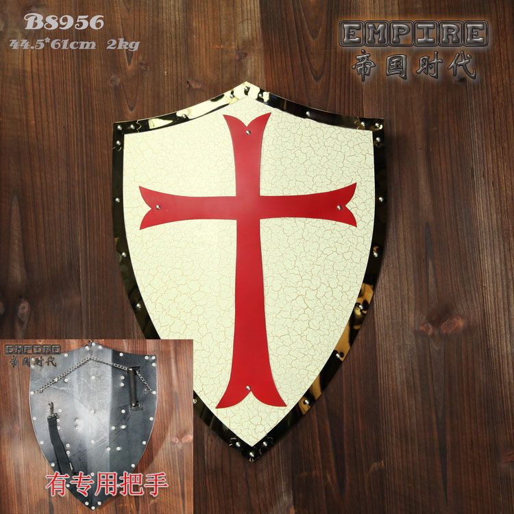 复古中世纪盾牌盔甲舞台演出道具酒吧书房工艺挂饰怀旧创意新品