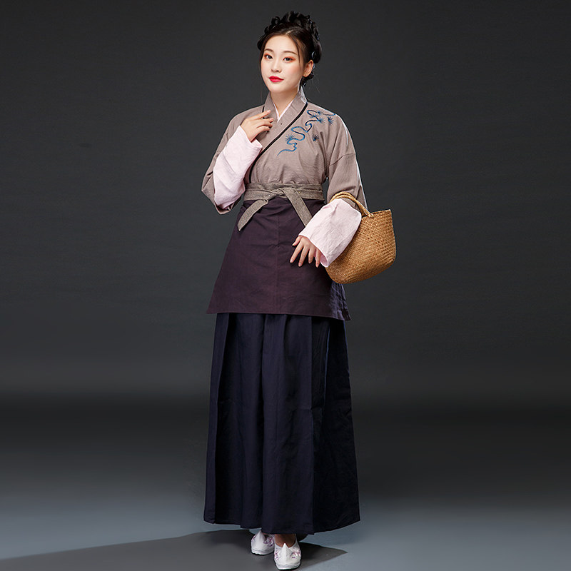 珂卡蝶影视古装剧组群演老百姓丫鬟村姑妇人古装女棉麻汉服演出服