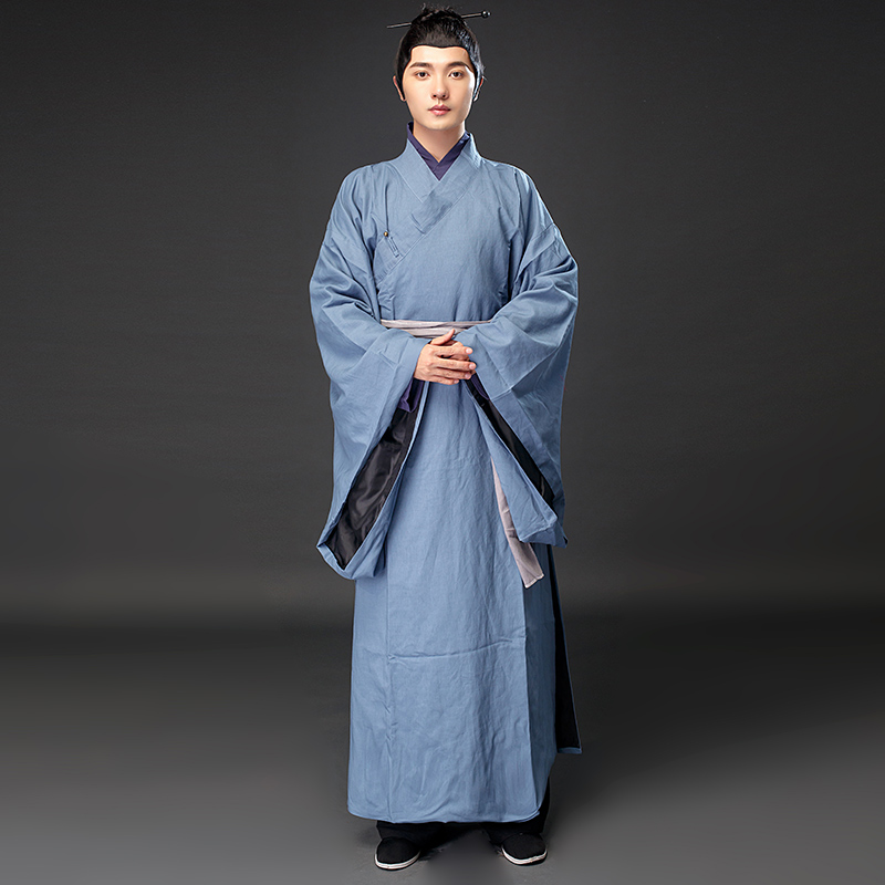 影视古装剧组群演秦朝书生棉麻汉服平民老百姓店小二舞台剧演出服