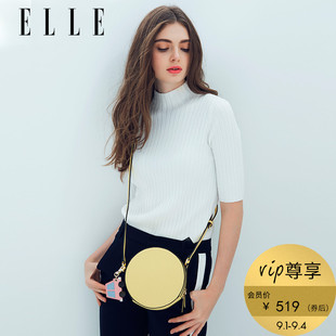 香奈兒歷年包大全 ELLE女包2020年春夏新品70112精致小巧牛皮小圓包單肩包斜挎包女 香奈兒白包