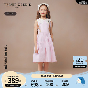 TeenieWeenie Kids小熊童装24夏季新款女童纯棉无袖翻领连衣裙