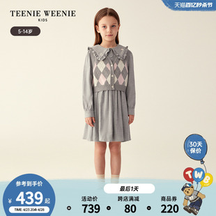 TeenieWeenie Kids小熊童装女童23年款秋季针织背心连衣裙套装