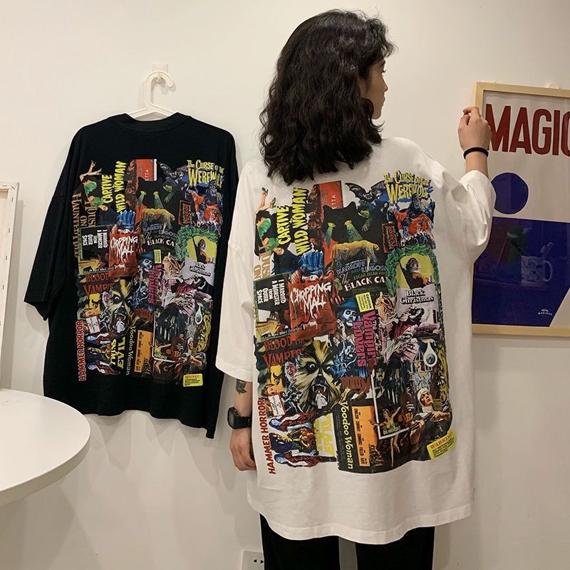 New summer spring 2021 Korean Edition ins Tide loose bf Lazy wind jacket Large board printing Short sleeved Elbow sleevein the Women's clothing/Boutique , Large size women category - from Buy2taobao.com to provide professional Taobao agent buy service