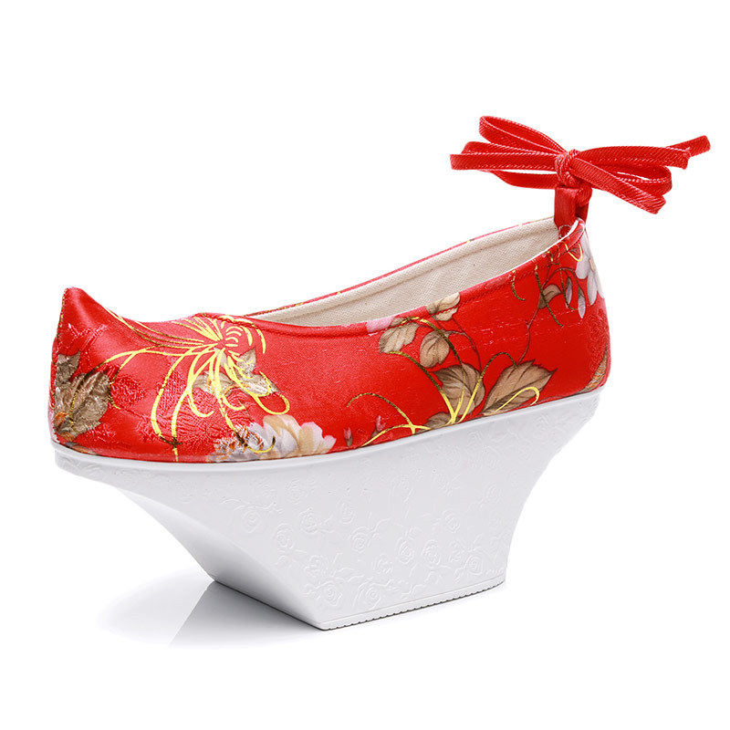 花盆底鞋女童古装鞋旗鞋格格鞋清朝鞋子女汉服鞋满族花盆鞋宫廷