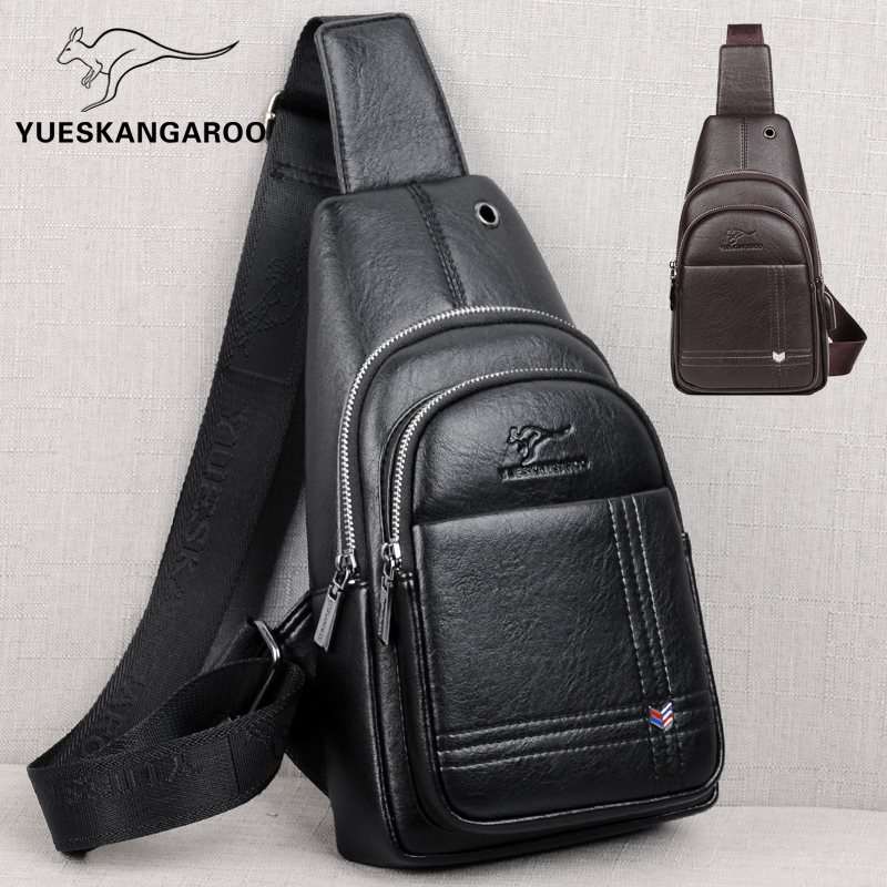 kangaroo Chest pack genuine leather Messenger waterproof Men's Bags multi-function capacity USB Chest pack personalityin the Leather/Lady bags/Men's bag, Men's bags category - from Buy2taobao.com to provide professional Taobao agent buy service
