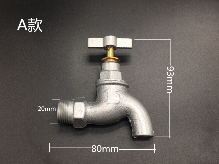 家用铁水龙头4分平口工程老式镀锌铸铁水龙头慢开室外自来水嘴