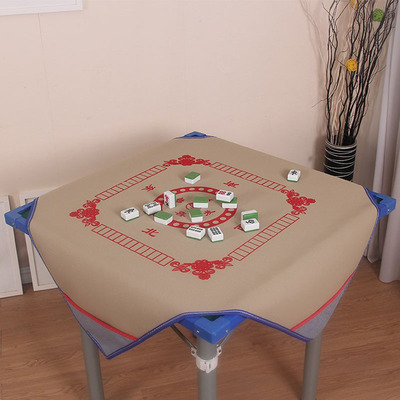 麻将桌布带兜家用麻将布1米手搓麻将毯加厚消音正方形麻将垫包邮